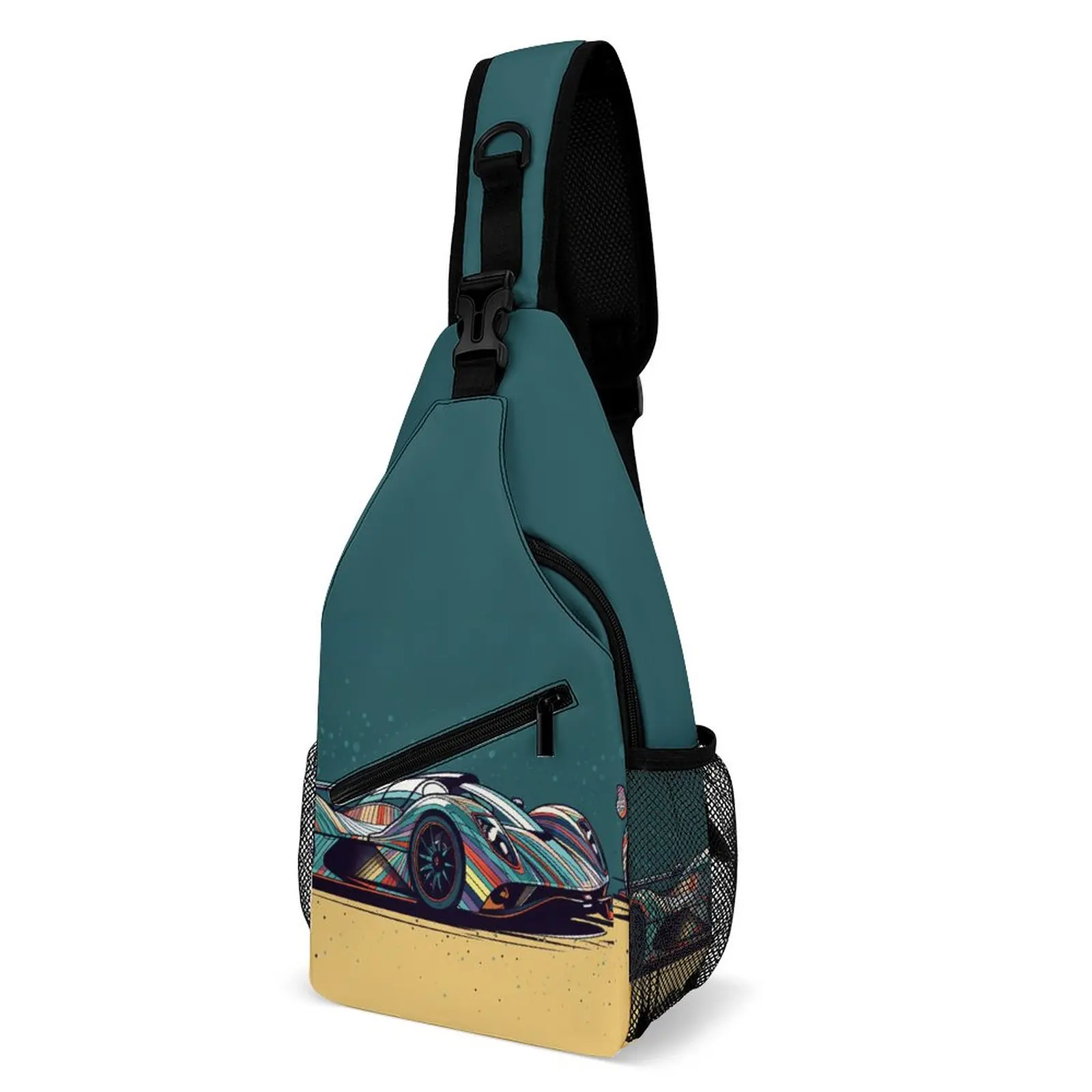 

Dazzling Sports Car Chest Bags Unisex Retro Print Shoulder Bag Streetwear School Small Bag Trekking Outdoor Style Sling Bags