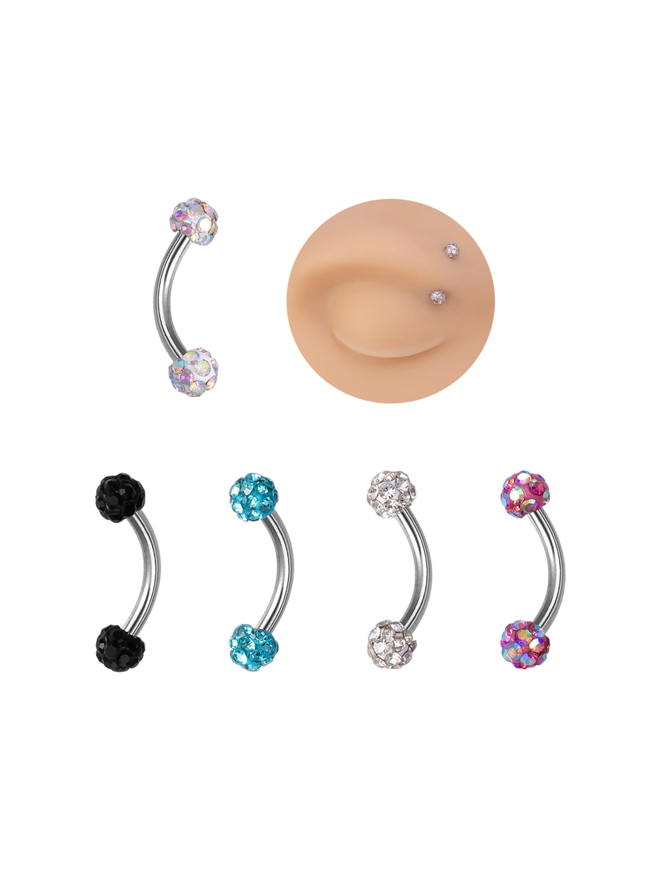 5 шт. кольцо для пирсинга бровей из нержавеющей стали