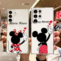 mickey minnie mouse disney phone case for samsung s22 s21 s20 fe ultra pro lite s10 5g s10e s9 s8 plus s7 transparent cover