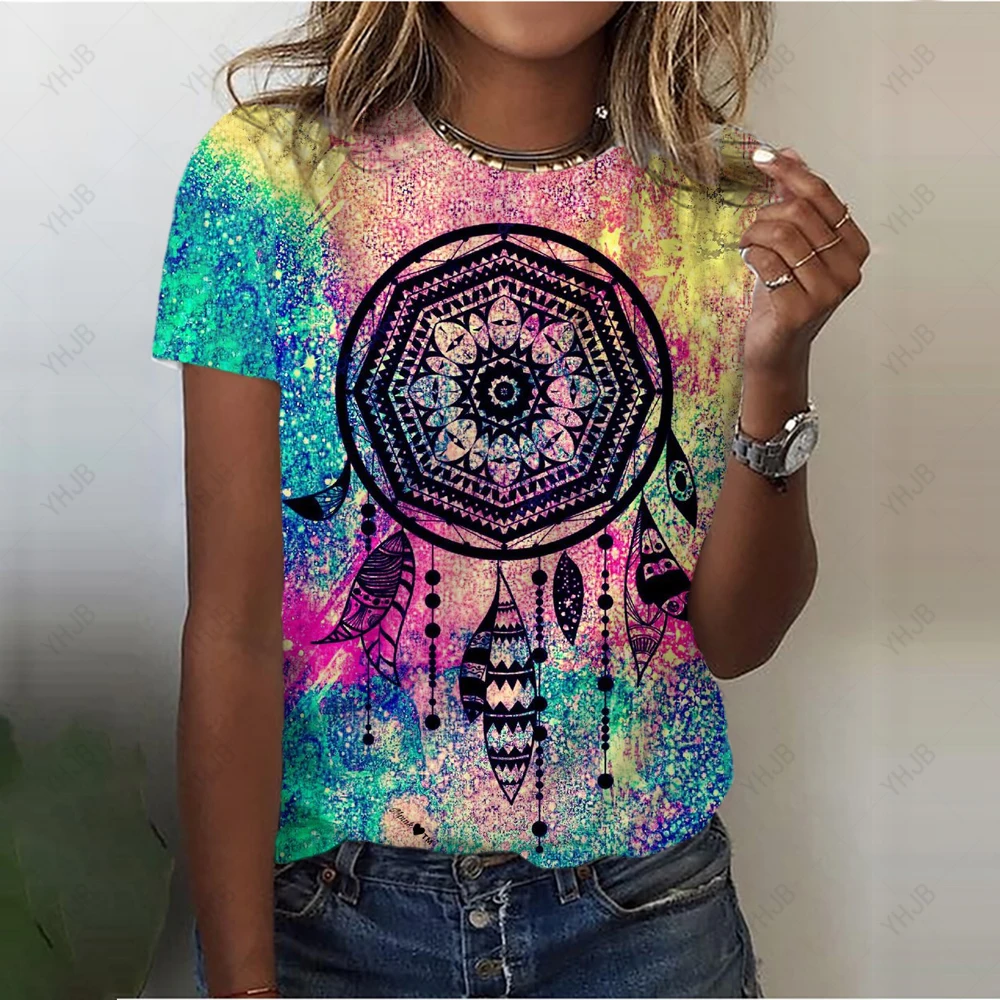

Short Sleeve Women's Clothing Graphic Tee Clothes Summer Ladies Feather 90s Style Trend Print T Fashion Female T-shirts