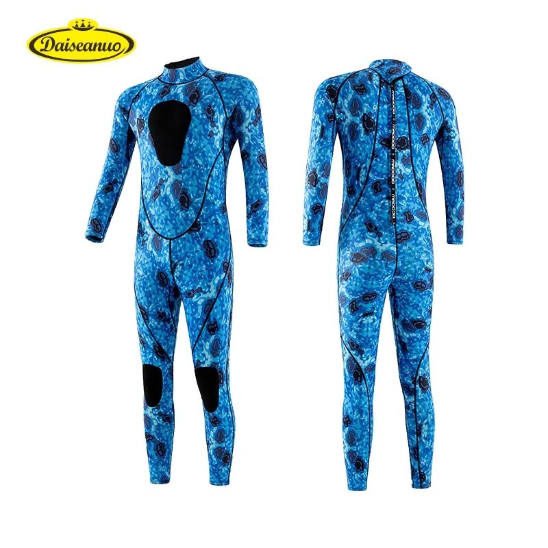 Men Wetsuit 3mm Neoprene Diving Suits Long Sleeves Full Body Swimsuit Back Zip Wetsuit for Snorkeling Surfing Swimming