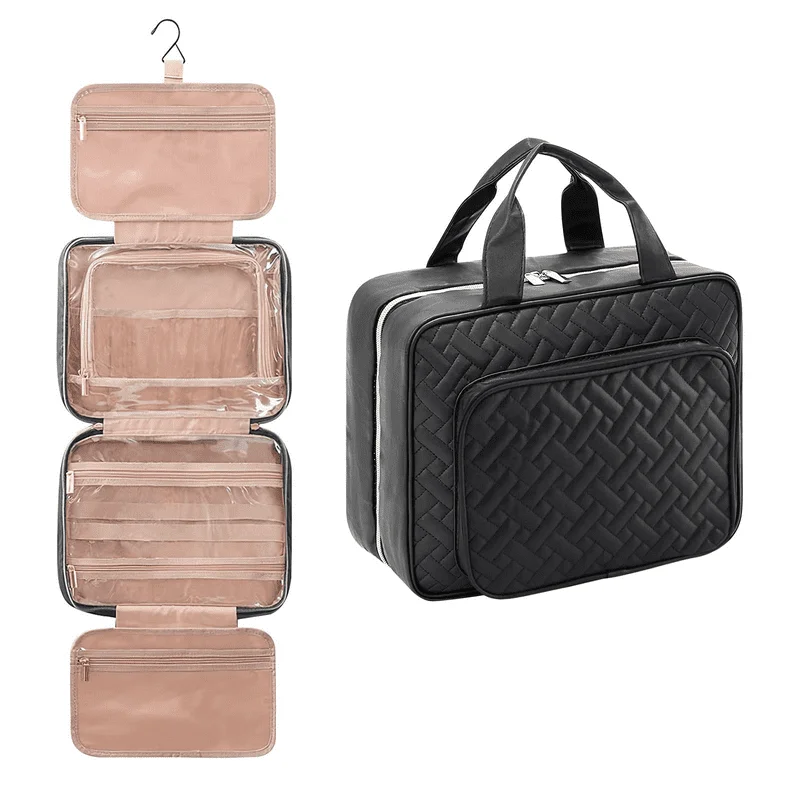 

Дорожный органайзер для туалетных принадлежностей, складная косметичка с 6 прозрачными водонепроницаемыми отделениями