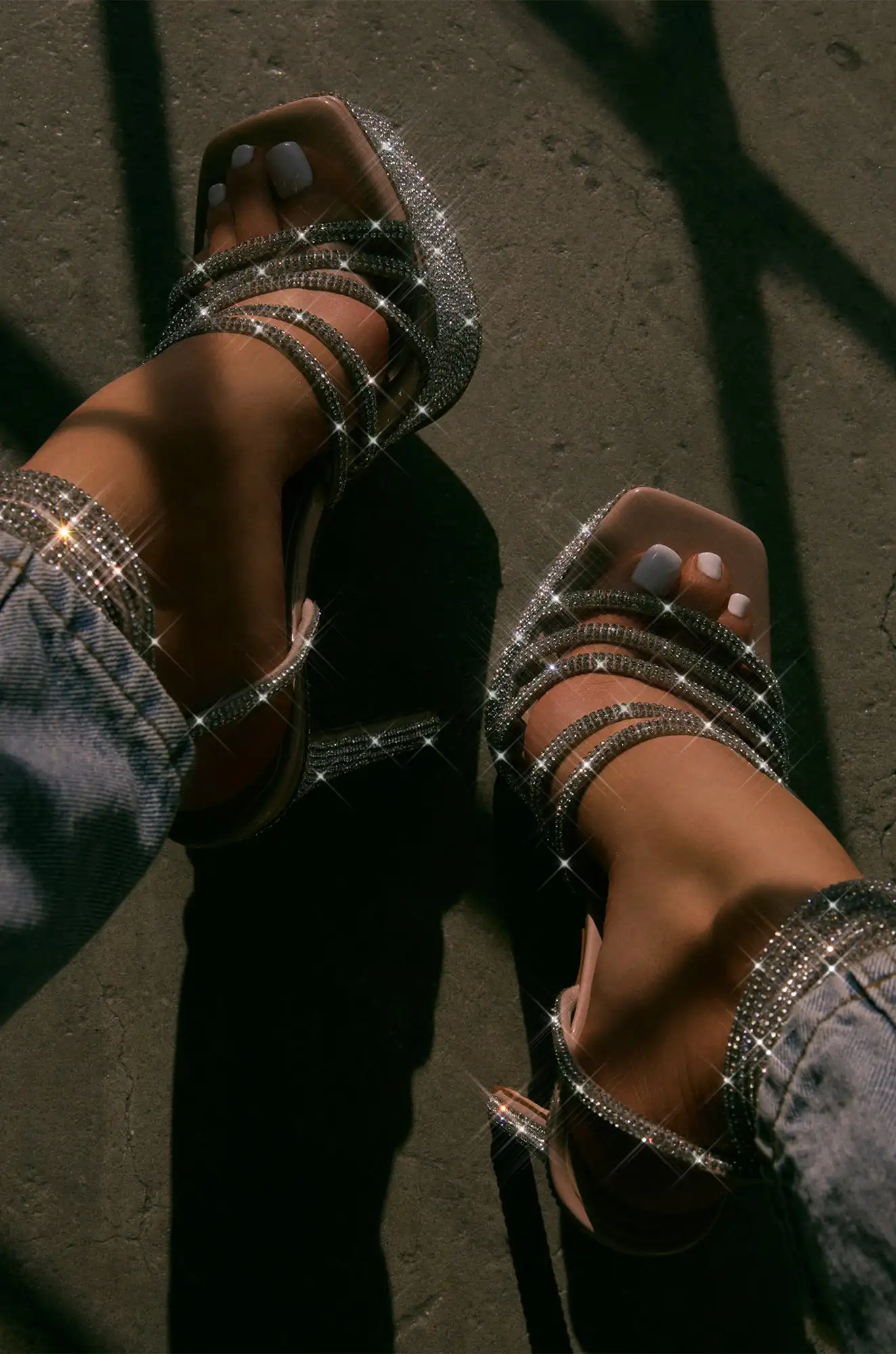 

Summer Crystal Women Sandals Stiletto High Heels Cover Heel Platform Club Sexy Black Woman Sandals Shoes for Women