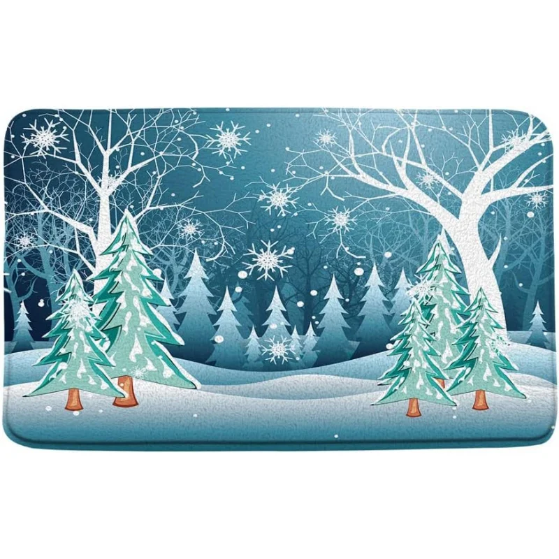 Веселый рождественский коврик для ванной Рождественская елка Снежинка ветка