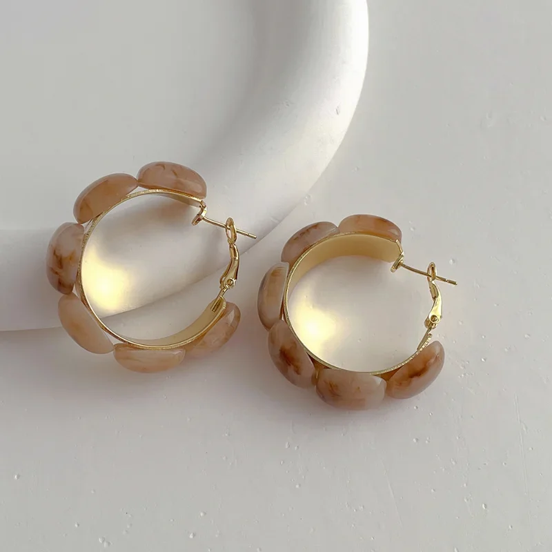 Серьги-кольца Minar золотые полимерные