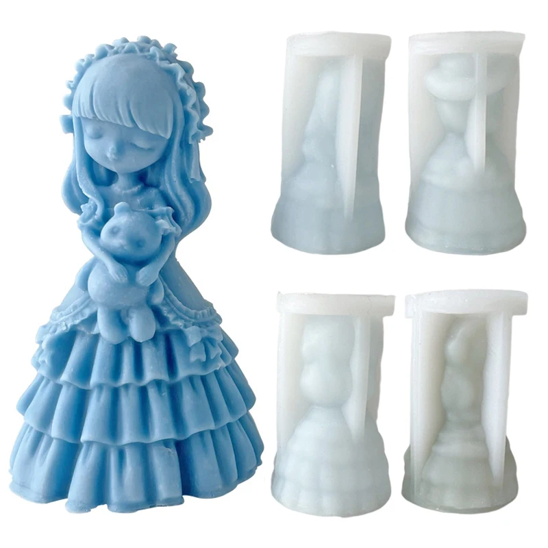 

Dreamy Princess Doll Silicone Candle Mold Gypsum Form Carving Art Aromatherapy Plaster Resin Mold Home Decoration Wedding Gift