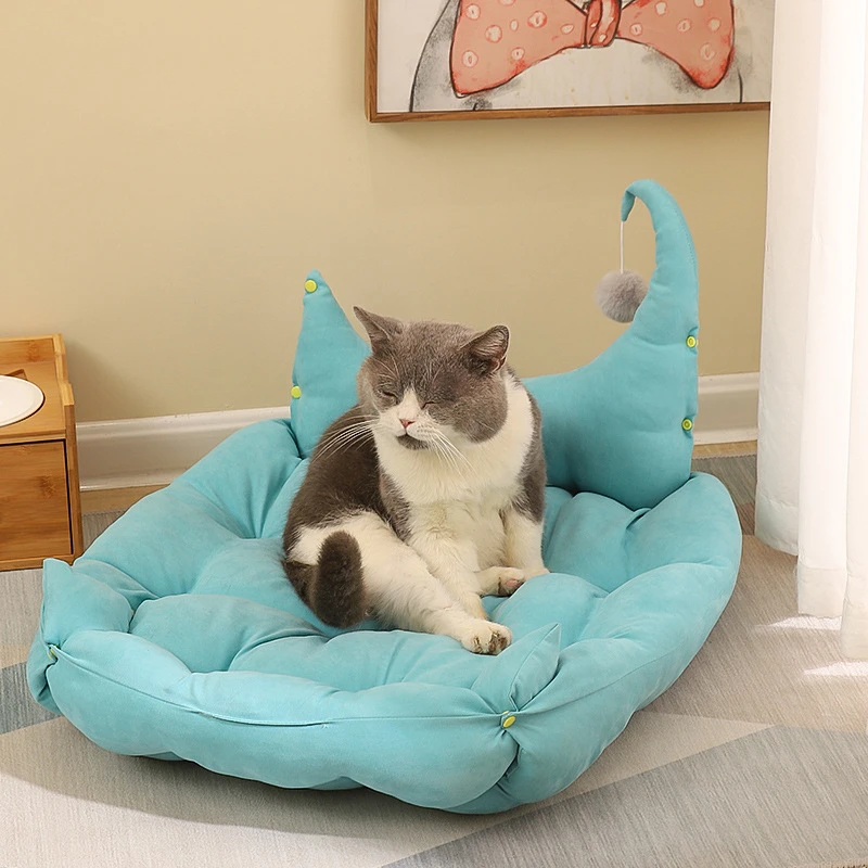 

Плюшевая кровать для питомцев Moon Dog, Лежанка среднего и маленького размера, подушка для сна, товары для домашних животных, аксессуары