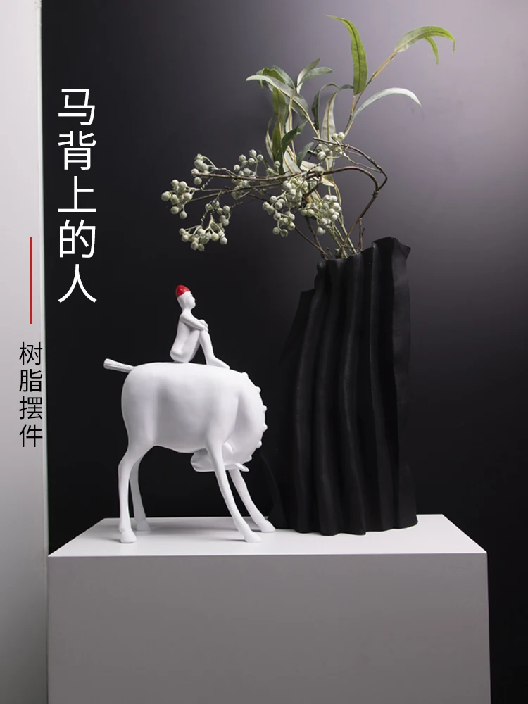 

People on Horseback Resin Decorations Modern Children's Room Model Room Hallway Home Decoration Soft Decoration