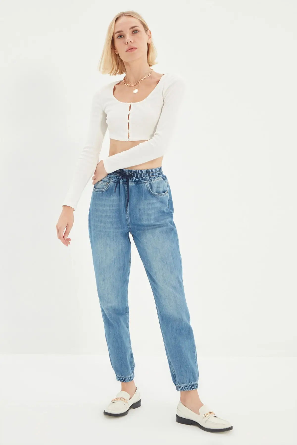 

Trendyol High Waist Jogger Jeans TWOAW22JE0296