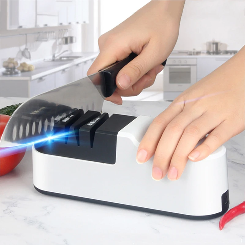 

Electric Knife Sharpener Automatic Adjustable USB Rechargable Kitchen Knives Scissor Household Fast Sharpening Kitchen Tools