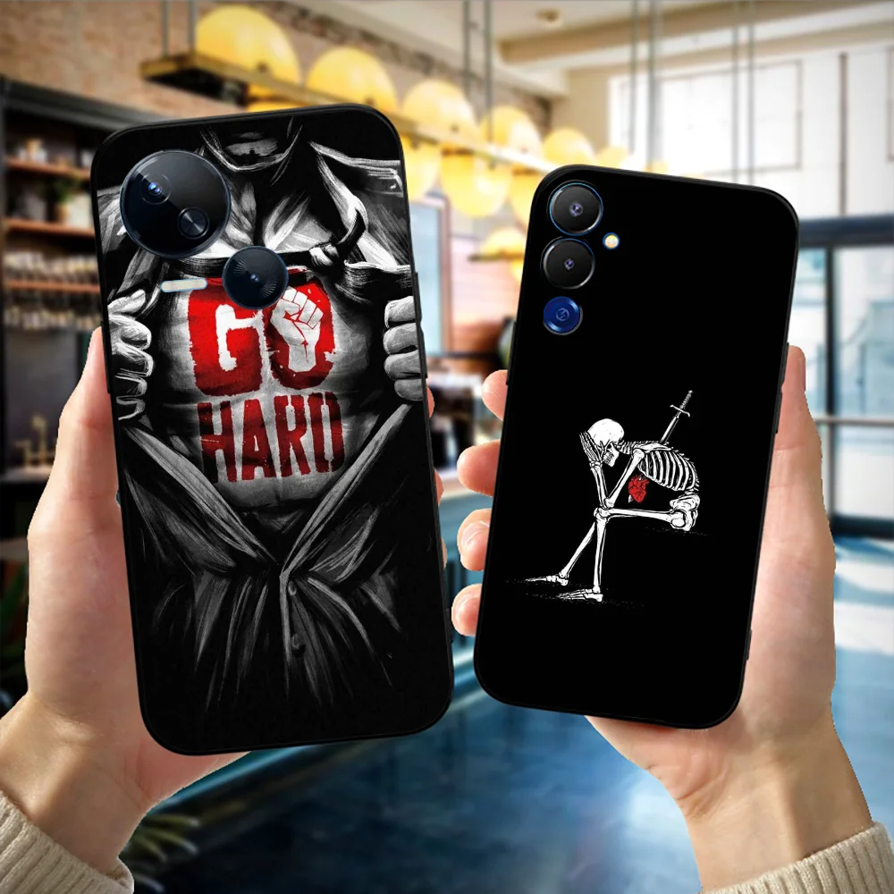 Черный чехол ТПУ для INFINIX HOT10 11(G37) 20I 20 NOTE12VIP 12 4G(2023)12Pro 4G 5G 12I с изображением Льва кота