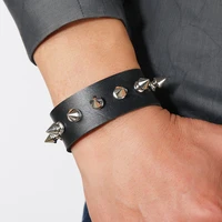 punk retro reviet mens leather bracelet vintage adjustable wristband bangles for women belt style on hand daily jewelry