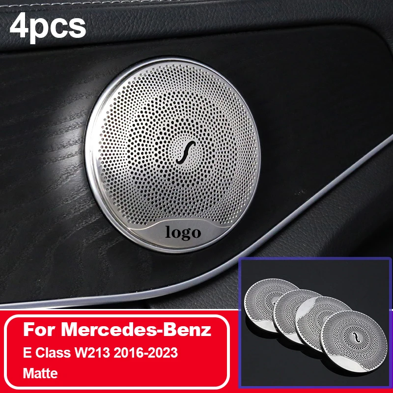 

Чехлы для дверных динамиков Mercedes Benz W213 W205 X253 GLC E C класса A-стойка из нержавеющей стали, матовые глянцевые аксессуары для интерьера
