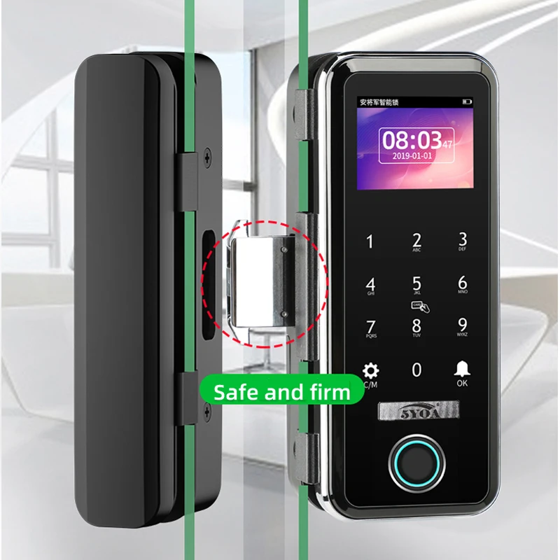 Fingerprint Door Lock For Glass Wooden Metal No Limited Smart Home WeChat APP Control Sliding Keypad Gate Opener |
