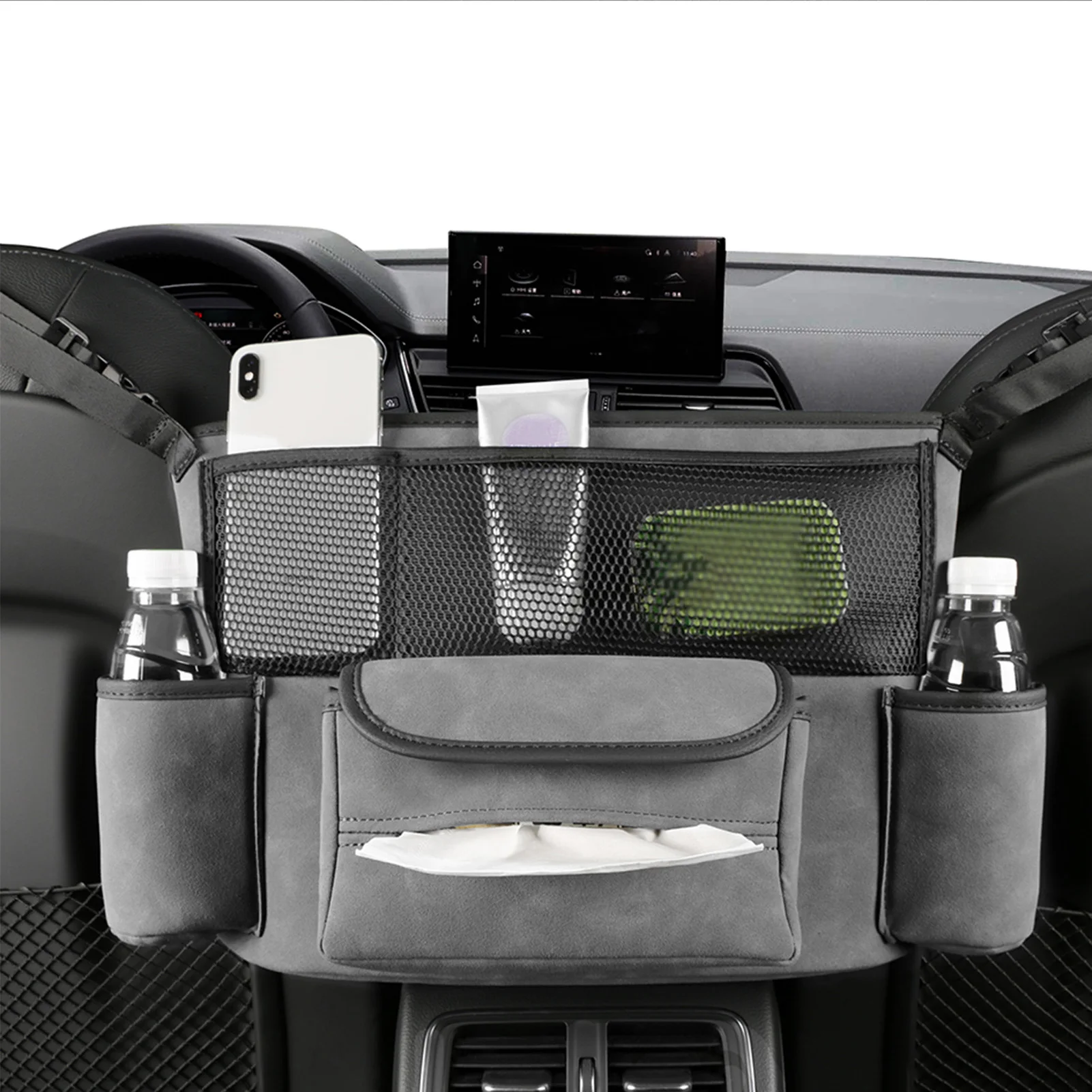 

Large Capacity Car Seat Net Pocket Handbag Purse Holder Bag Car Organizer Bag Pet Net Barrier Dog Pouch Between Back Seats