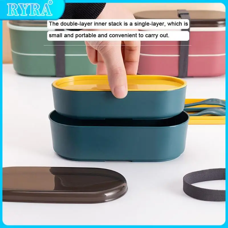 

Контейнер для обеда, двухслойный герметичный контейнер для хранения пищи, перегородка и хранение, разогревающие ланч-боксы для микроволнов...