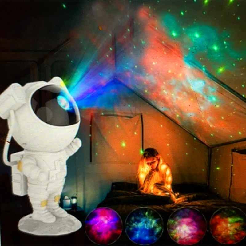 

LED Galaxy Star Projector Lamp USB Astronaut NightLight for Family Bedroom Living Room Party Decoration Children's Birthday Gift