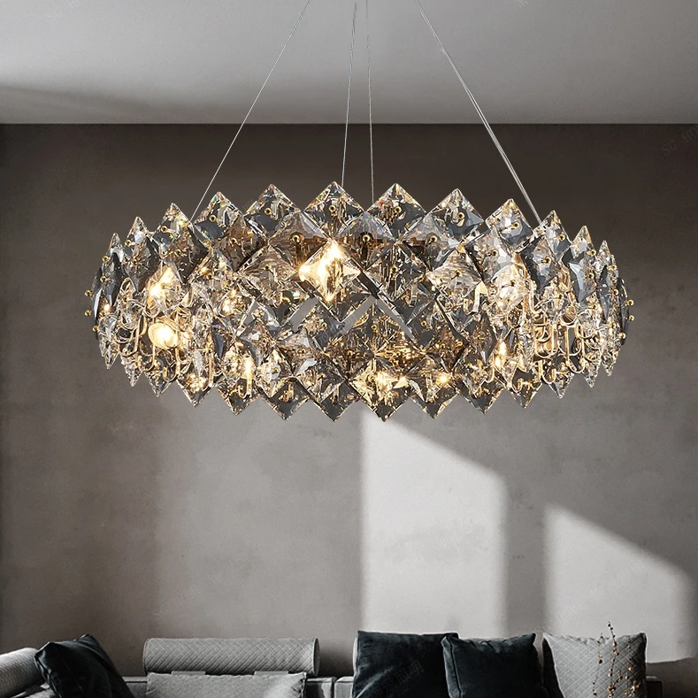 

Led Art Chandelier Pendant Lamp Light Dining Living Modern Luxury Bedroom Round Glass Hanging Villa Lobby Deco Simple Fixtures