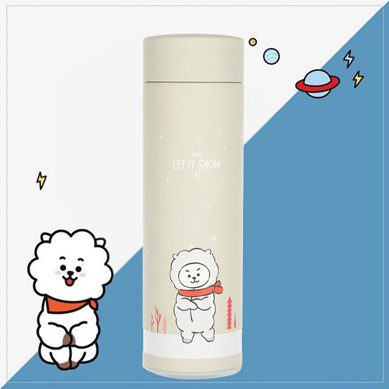 500Ml Kpop Bt21 Peripheries Thermal Bottle Anime Figures Chimmy Rj Stainless Steel Vacuum Flask Water Mug Thermocup - купить по