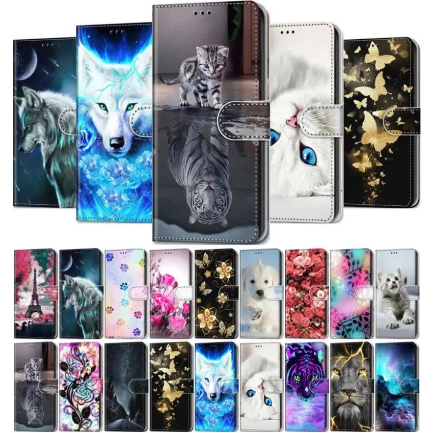 

Painted Flip Case For Coque Samsung Galaxy A9S J1 J5 J7 2016 2017 J2 Prime Pro 2018 J330 J530 Girl Kids Wallet Cover Skin P08F
