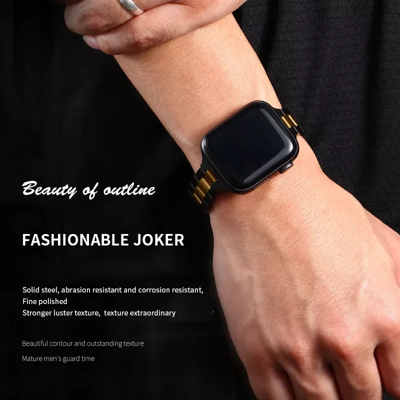 Metal Strap Compatible Apple Watch Band 38mm 40mm 41mm 44mm 42mm 45mm Stainless Steel Bracelet for iWatch 7 6 SE 5 4 3 2 Series