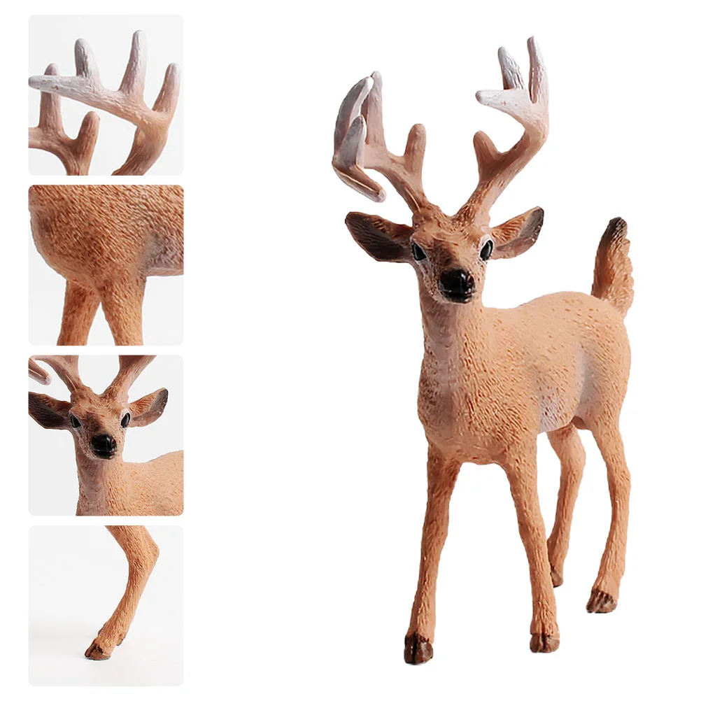 

Christmas Reindeer Deer Decoration Adornment Figure Desktop Statues Decor Figurines Cake Toy Sculpture Funny Pvc Phototoys Party