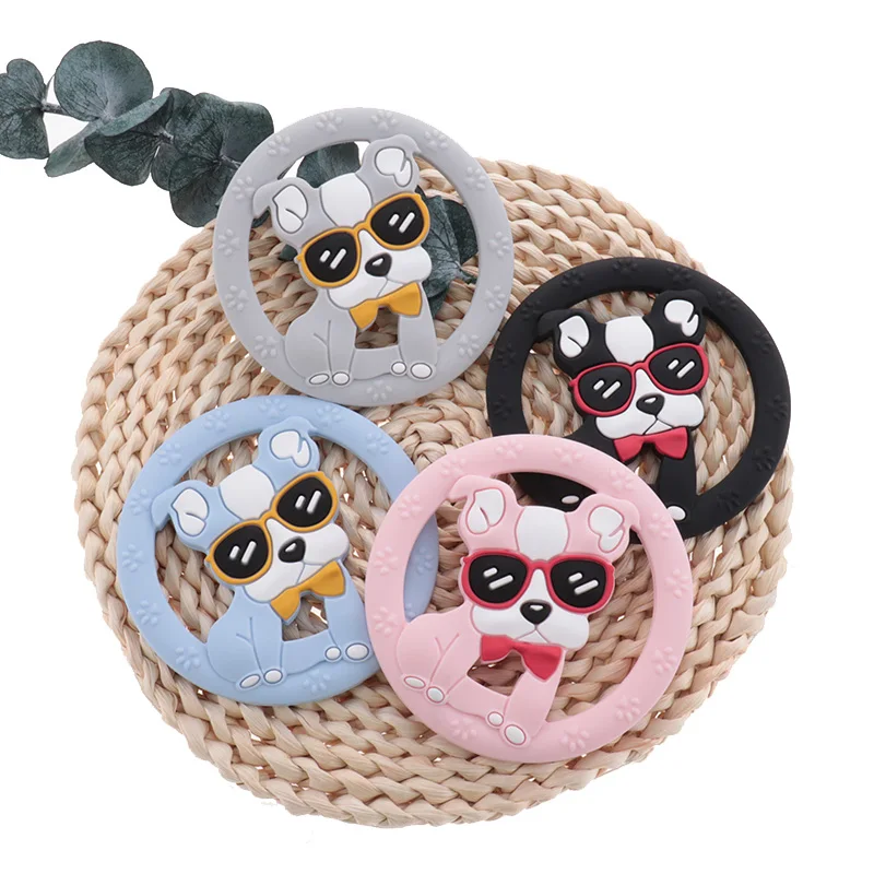 

Bulldog 20pc Silicone Baby Teether BPA Free Newborn Stroller Chain Rattle Accessories Pacifier Attache Infant Shower Gift Animal