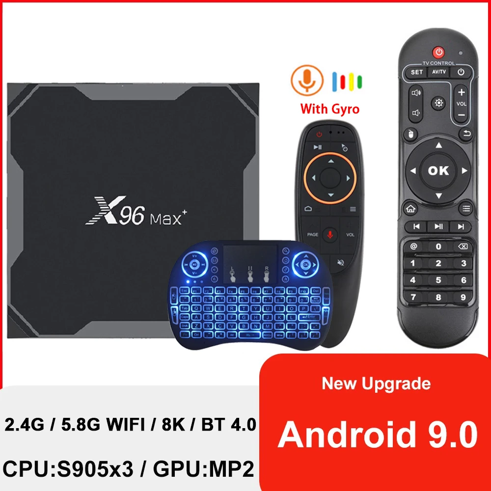 

Приставка Смарт-ТВ X96 Max Plus 8K, Android, Wi-Fi, 4 + 32/64 ГБ
