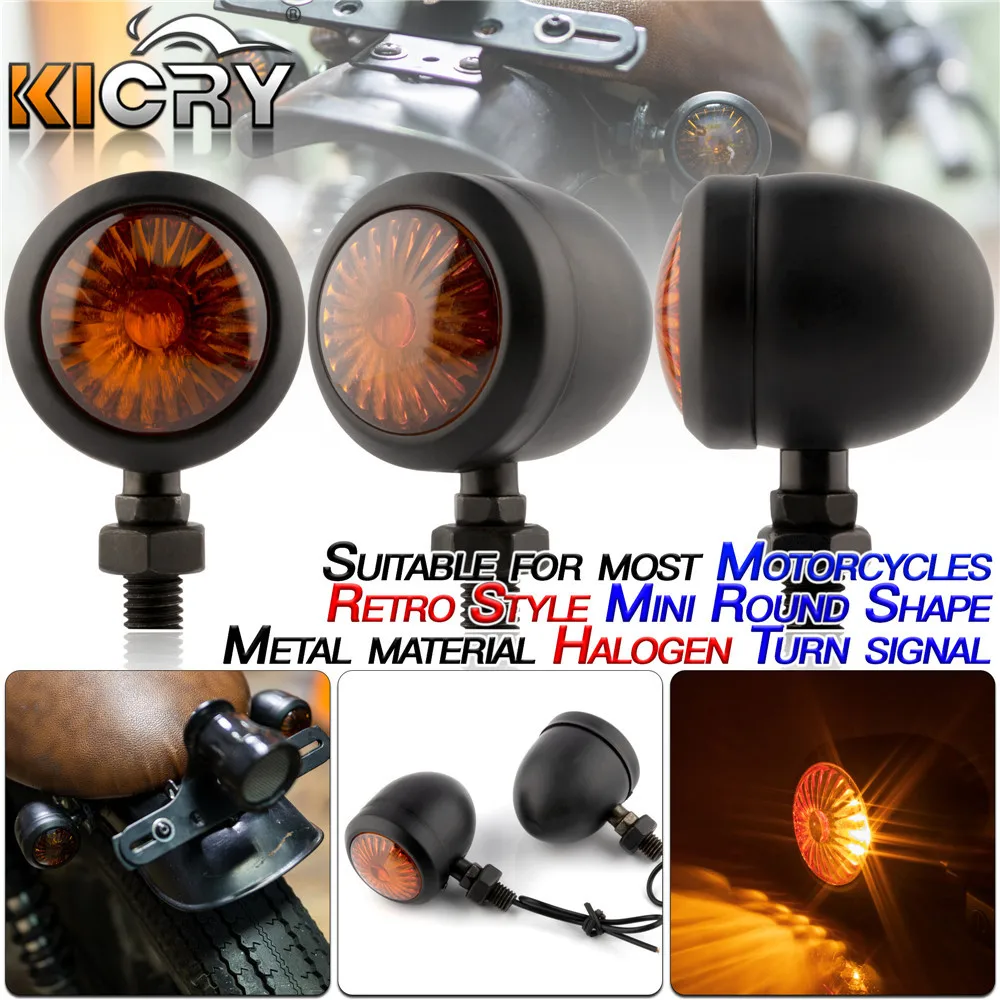 

2PCS Retro Motorcycle Turn Signals 12V Indicators Lights Bullet Blinker Lamp Moto For Honda Suzuki Yamaha Accessories Modified