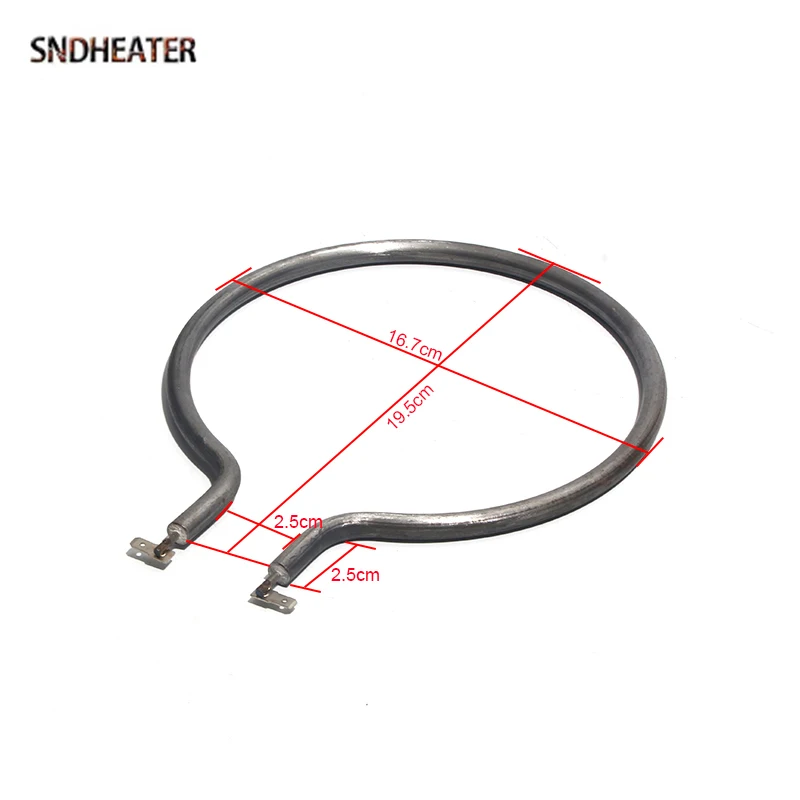 Нагревательный элемент SNDHEATER 220В для круглой печи, для приготовления блинов и фритюра, 1300Вт, диаметр трубки 8мм, 16.7x19.5мм, для электрической кастрюли (art.: 3920d9d220bb7) - 3920d9d220bb7