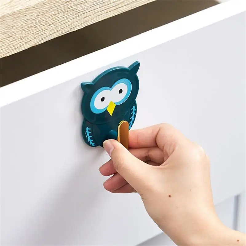 

Punch-free Key Holder Cartoon Owl Strong Adhesive Kitchen Bathroom Hanger Waterproof Home Decor Moisture-proof Multi-function