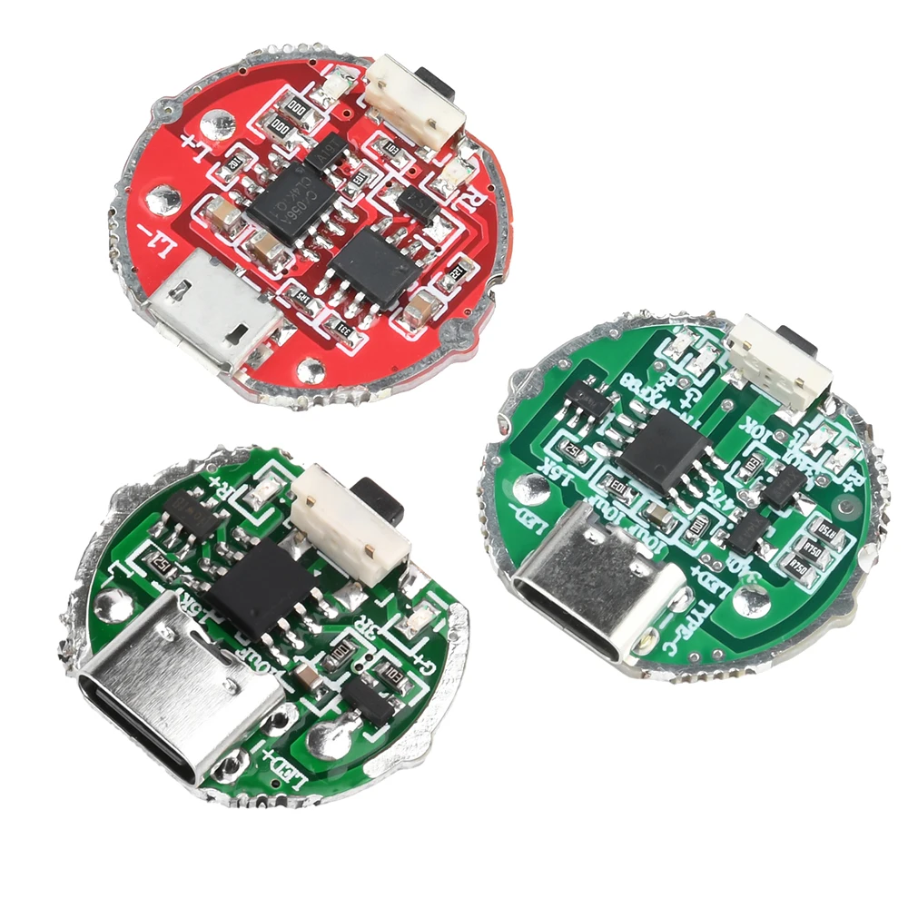 Фото Плата драйвера фонарика типа C/Micro USB «сделай сам» с переключателем яркости, регулируемая плата зарядки 10 Вт №2
