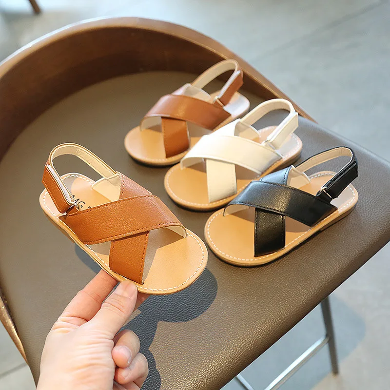 

Girls Sandals Summer Fashion Solid Color Kids Beach Sandals Soft Bottom Baby Boys Toddler Sneakers Flat Heels SMG183