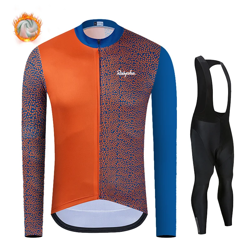 

Ralvpha Winter Thermal Fleece Men Cycling Jersey Sets Long Sleeve Bicycle Clothing MTB Maillot Bike Wear Ropa Ciclismo Hombre