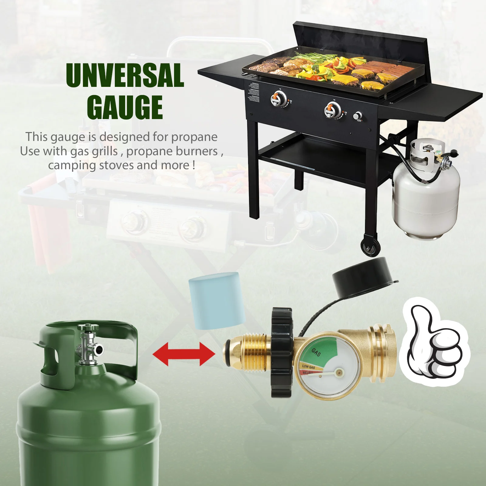 Адаптер для баллона с пропаном 100 фунтов латунный манометр индикатор уровня