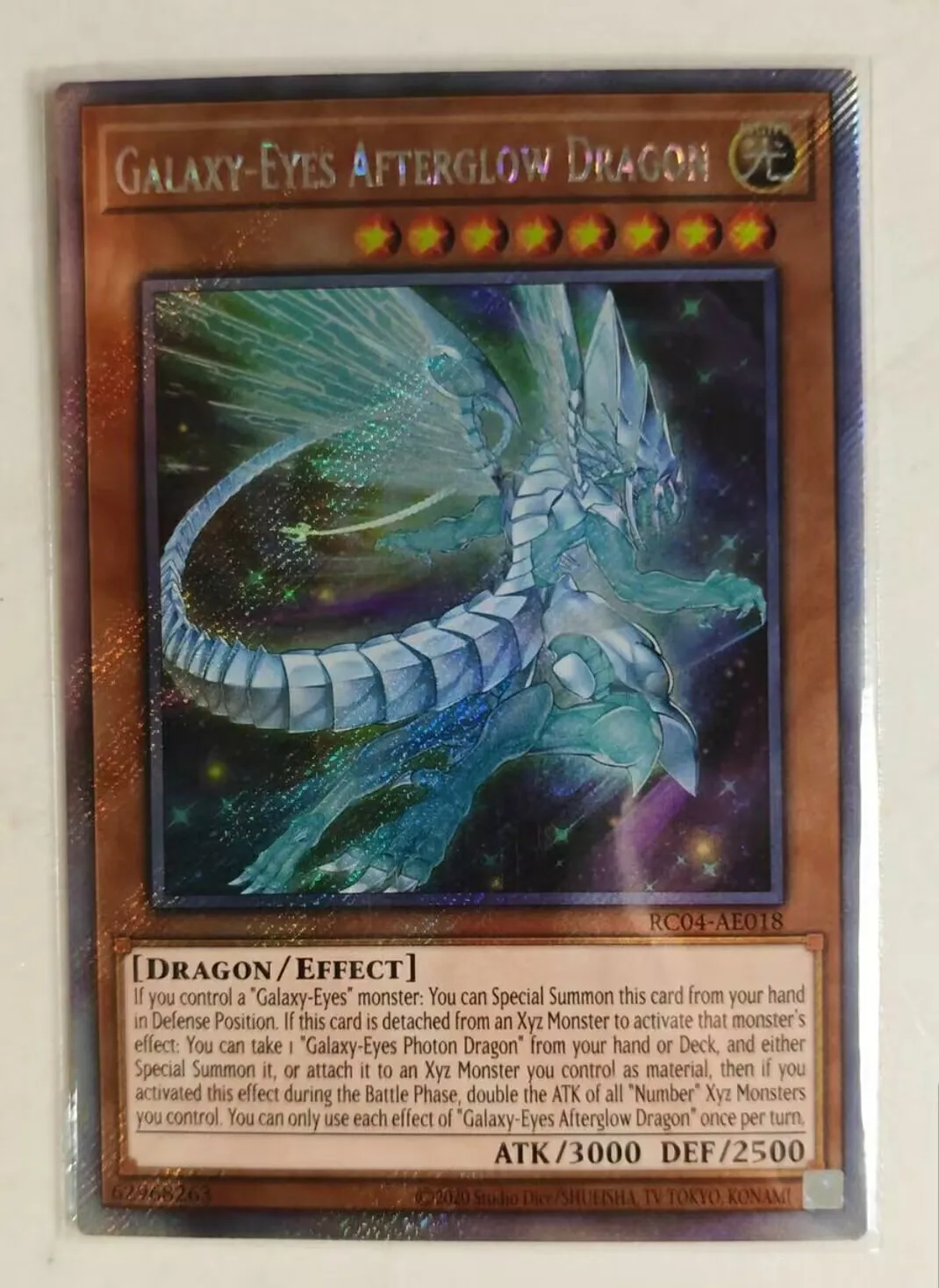Yugioh KONAMI Duel Monsters RC04-AE018 Galaxy-Eyes Afterglow Dragon Extra Secret Редкая азиатская английская
