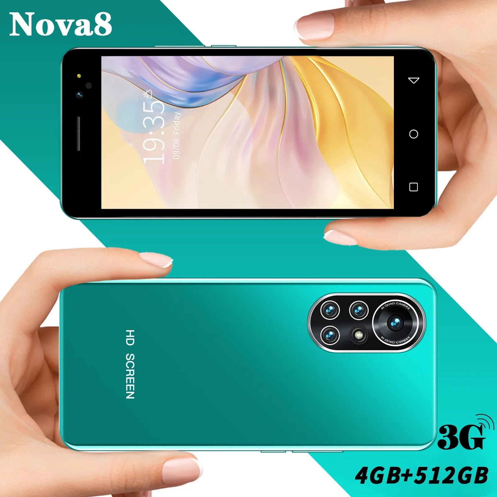 Nova 8 5 5-дюймовый маленький телефон с разблокировкой по лицу полноэкранный Android 0 1 +