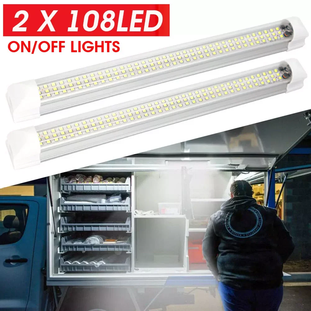 

108led Strip Lights Bar 12v White Car Interior Lamp For Camping Caravan Boat Rv Outdoor Camping Led Tube Light