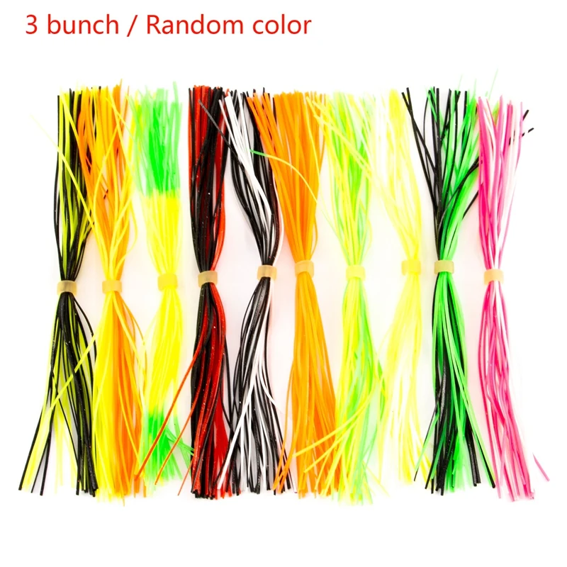 

New 150 Strands Bundles Silicone Skirts Fishing Accessories Jig Lures Squid Rubber Skirt Spinnerbait Skirt Lure Mixed Color