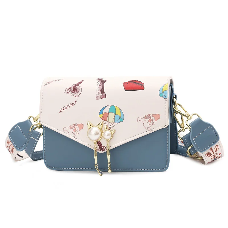 

Sweet PU Leather Women Bag New Student Fashion Crossbody Shoulder Bag Texture Crossbody Bag Personality Small Square Bag Girl