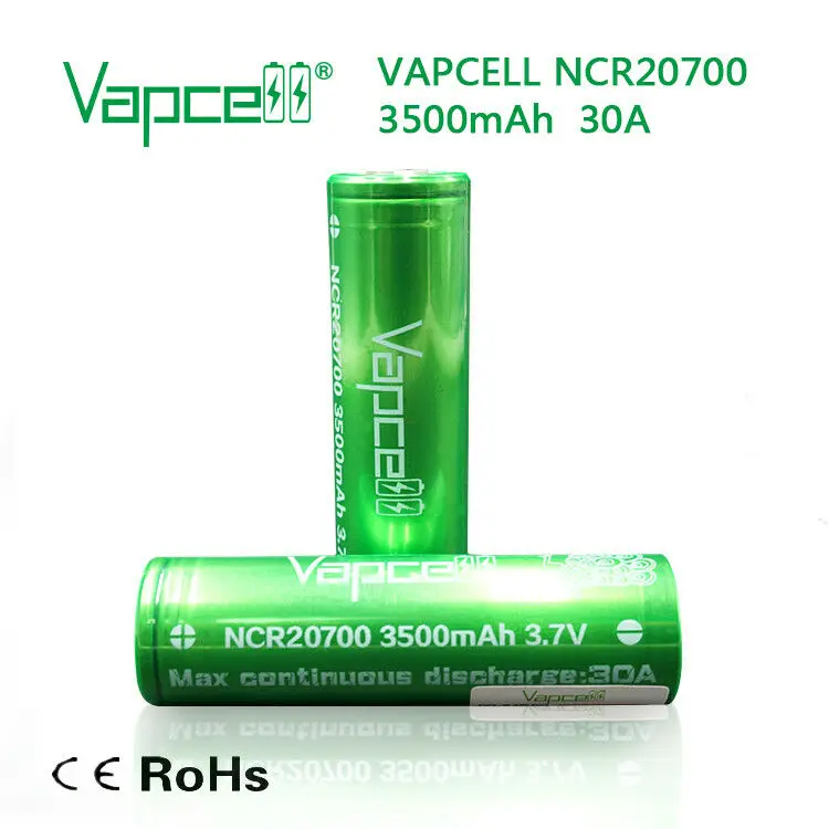 

2X Vapcell ® 20700 3500MAH NCR20700c 30A 3.7v High Drain Genuine Battery MOD UK