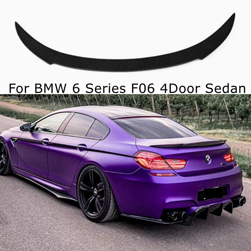 

For BMW 6 Series F06 4-door V Style Carbon Fiber Rear Spoiler Trunk Wing 2011 - 2017 FRP Glossy Black Forged Carbon