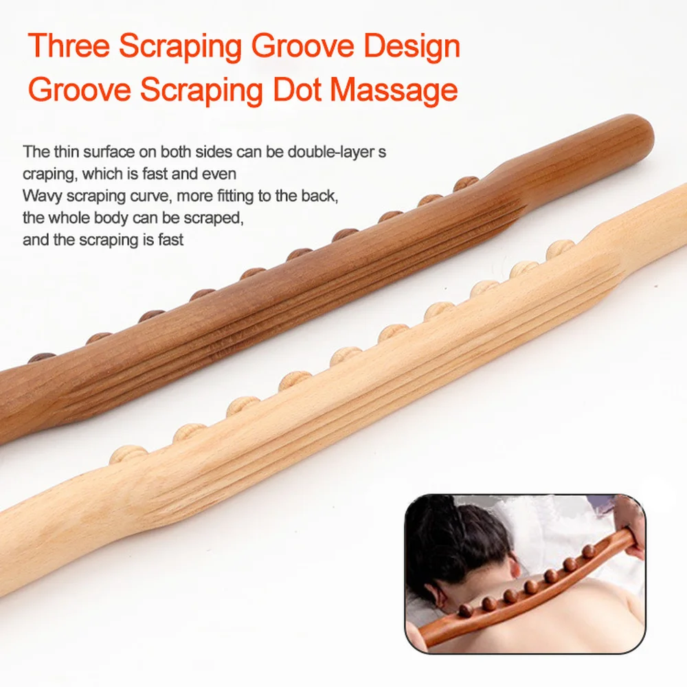

Wooden Scraping Stick Muscle Relaxation Massage Tool for Back Shoulder Neck Waist Leg Lymphatic Drainage Guasha Massage Therapy