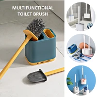 soft silicone tpr toilet brush with holder wall mounted bathroom accessories corner cleaning tool sets for wc cleaner home ecoco