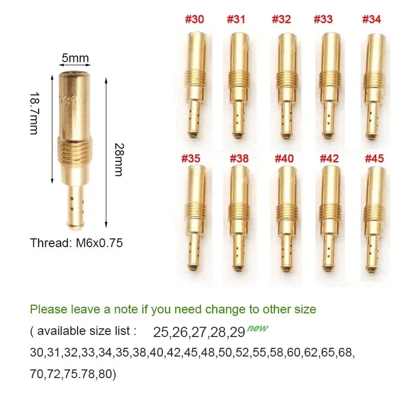 10 шт. настраиваемые основные жиклеры карбюратора определенного размера, медленные пилотные жиклеры M4 M5 M6 для PWK Mikuni Keihin DellOrto FCR