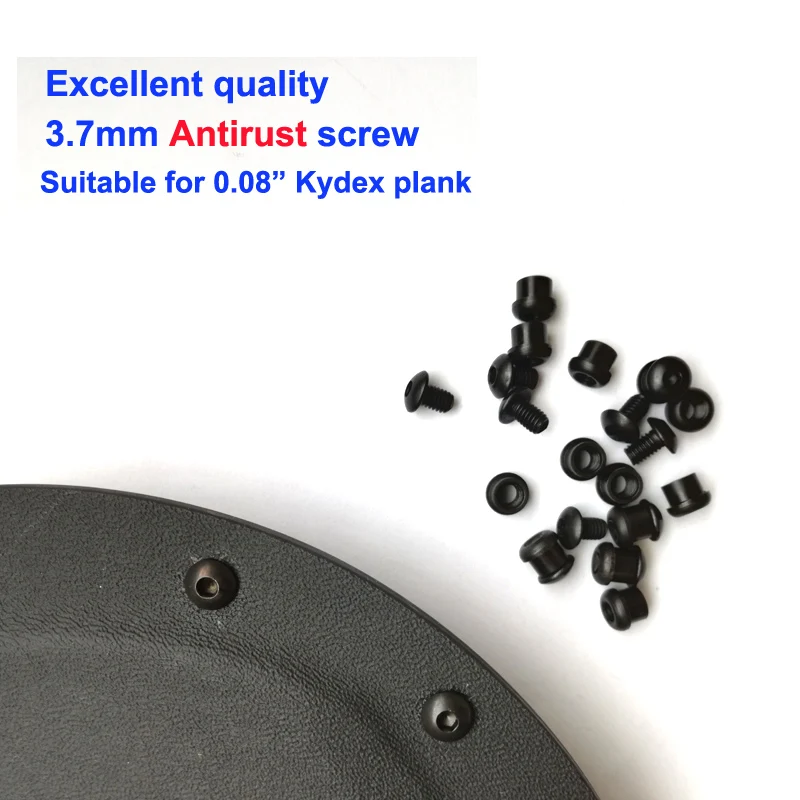 

50pcs 3.7mm Chicago Antirust screws used for 2.0mm(0.08") Kydex Thermoplastic plank screws of knife scabbard Holster