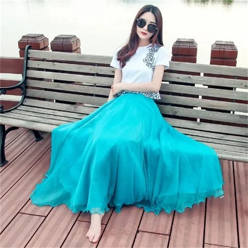 Высококачественные двухслойные юбки на весну и лето эластичная юбка с высокой