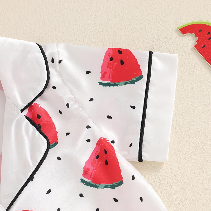 Детский летний пижамный комплект из 2 предметов для девочек рубашка с короткими