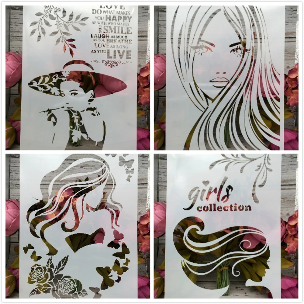 TIAMECH Трафареты для рисования Lady Stencils