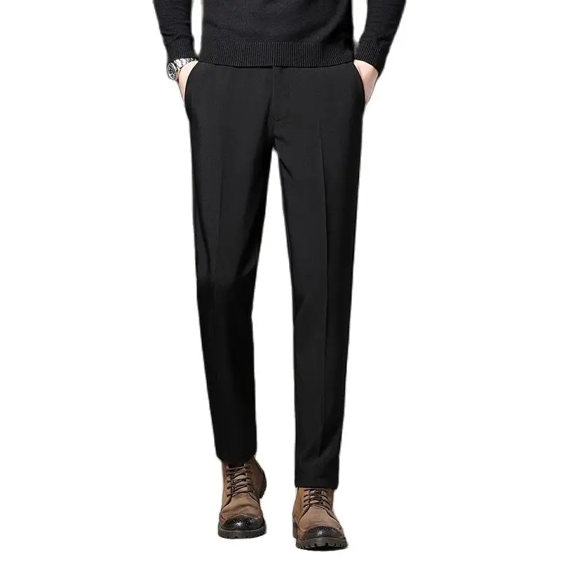 Men's Suit Pants Office Slim Fit Wrinkle Resistant Stretch Classic Korean Spring and Autumn Casual Long trousers